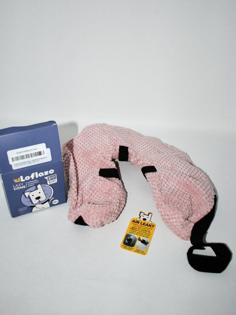 Loflaze Inflatable Dog Recovery Collar, Donut Cone, Pink, Medium, NWT